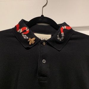 Gucci embroidered polo shirt.
